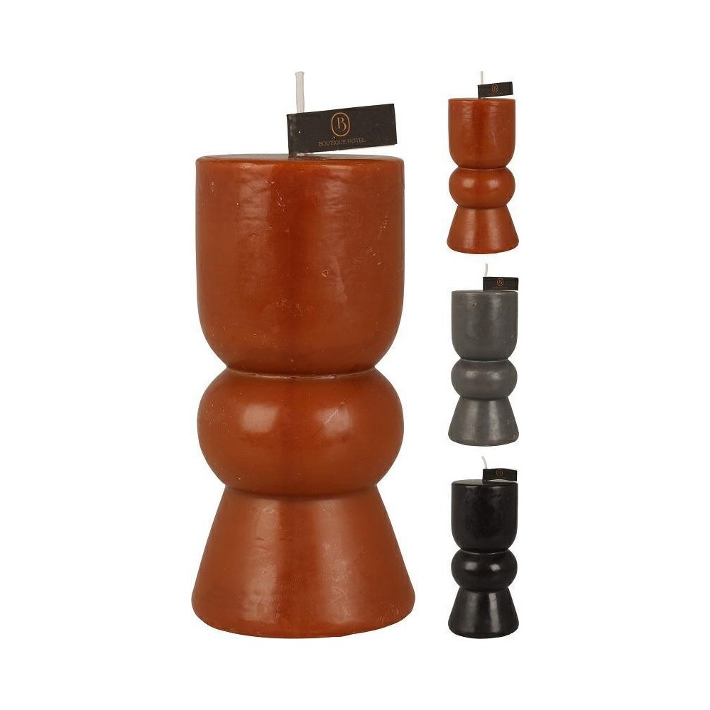 CANDELA RUSTICA 7X14CM 3 ASSORTITI